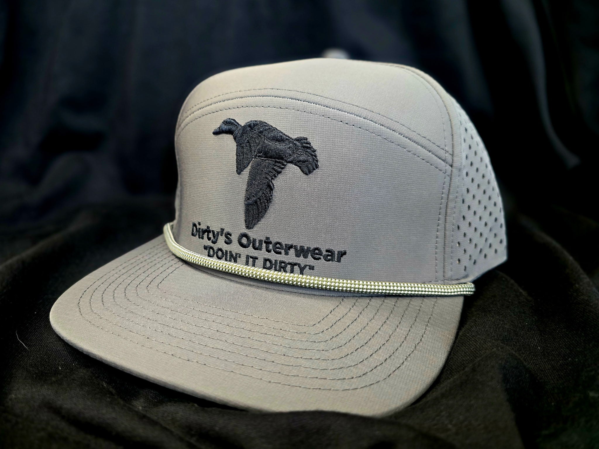 Grey Flat Brim Hat