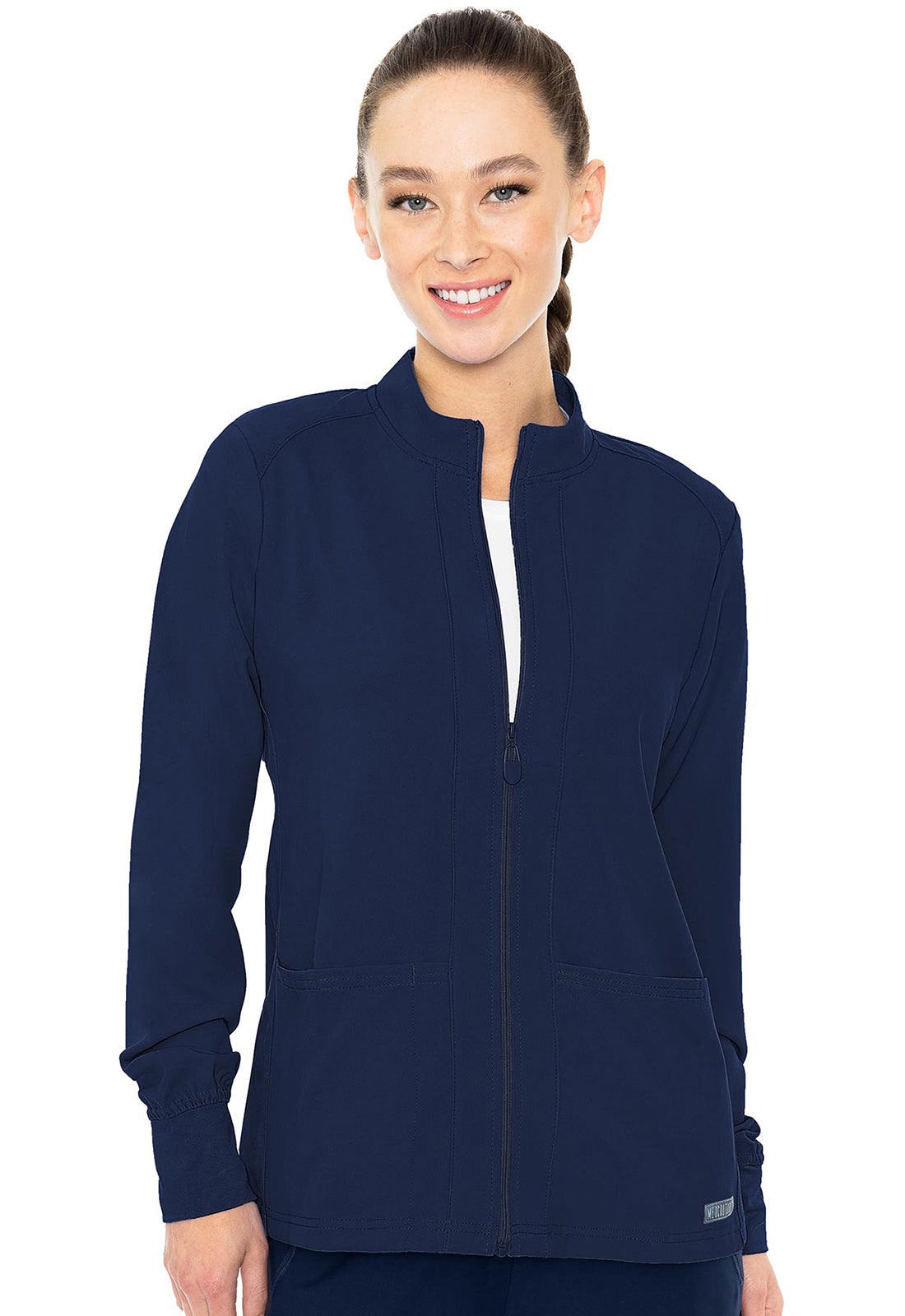 MedCouture Zip Front Warm-Up With Shoulder Yokes
